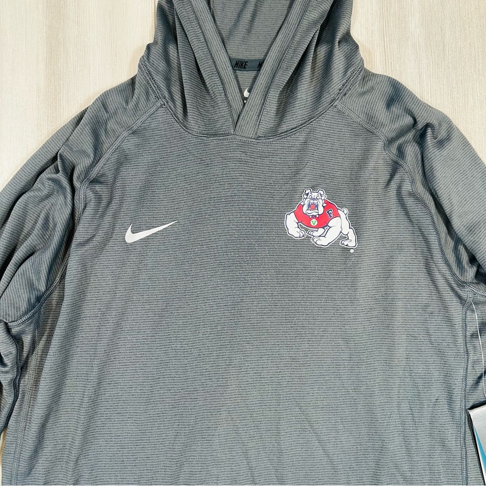 Nike Fresno State Stadium Dri-Fit Touch PO Hoody Long Sleeve Shirt Size Medium - Picture 2 of 5